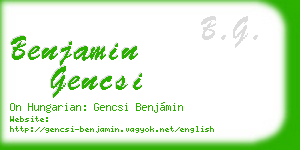 benjamin gencsi business card